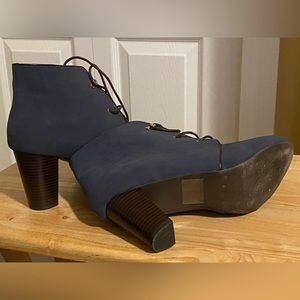 Blue Suede Lace up boots